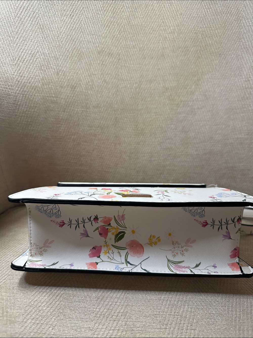ALDO White Floral Satchel with Striped Wrapped Handle With Butterfly and Bee 🐝 - Picture 10 of 15
